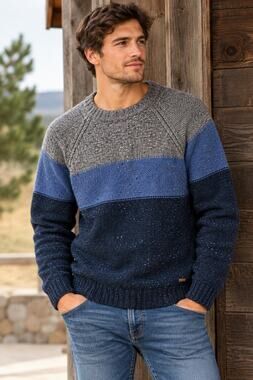 Dubarry Ireland Mens Blue Gray Wool Sweater Medium